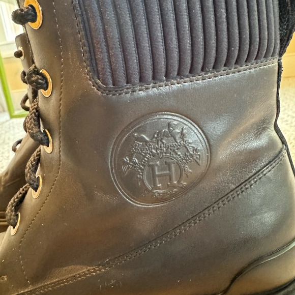 Hermes Leather Combat Boots Size 39 - Picture 3 of 8